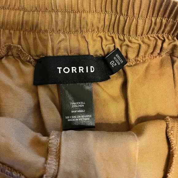 Torrid Linen Blend Shorts - Light Brown 20 - Picture 9 of 10